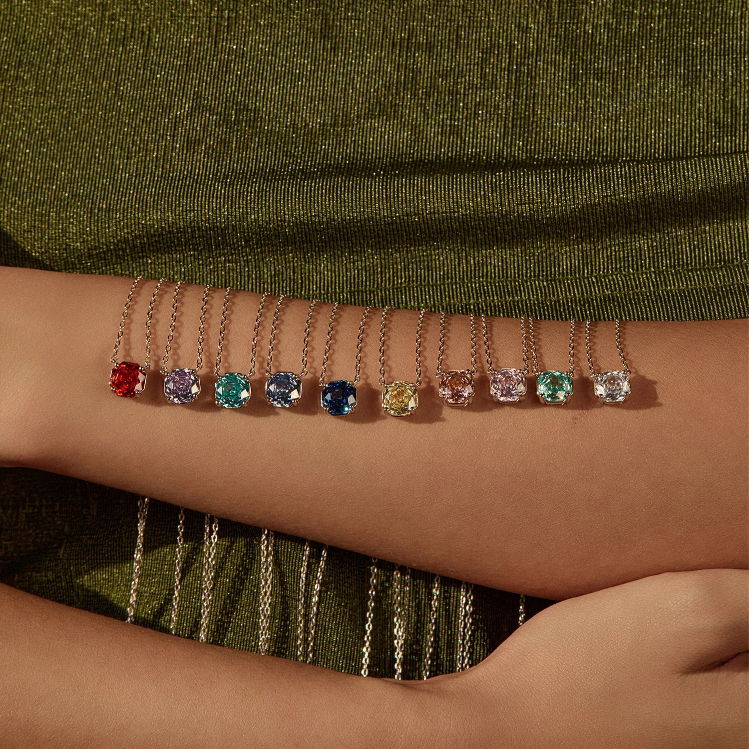 Sterling Silver Exquisite Multicolor Octagon Rose Cut