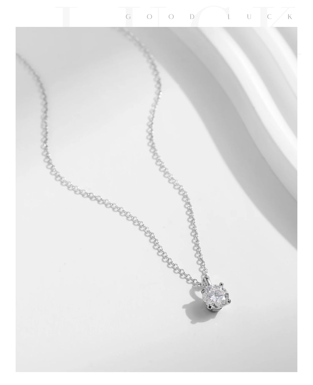 Sterling Silver Classic necklace lab diamond