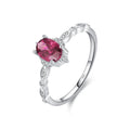 Sterling Silver Classic Crown Red CZ