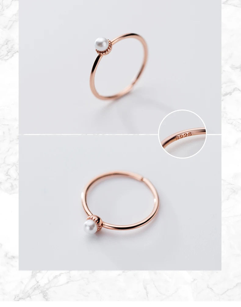 Sterling Silver Simple Round Pearl