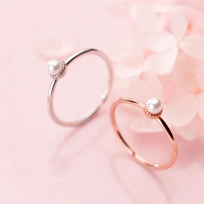 Sterling Silver Simple Round Pearl