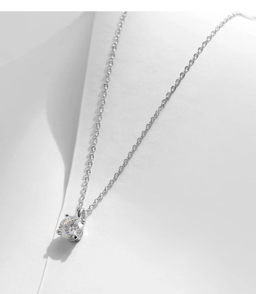 Sterling Silver Classic necklace lab diamond