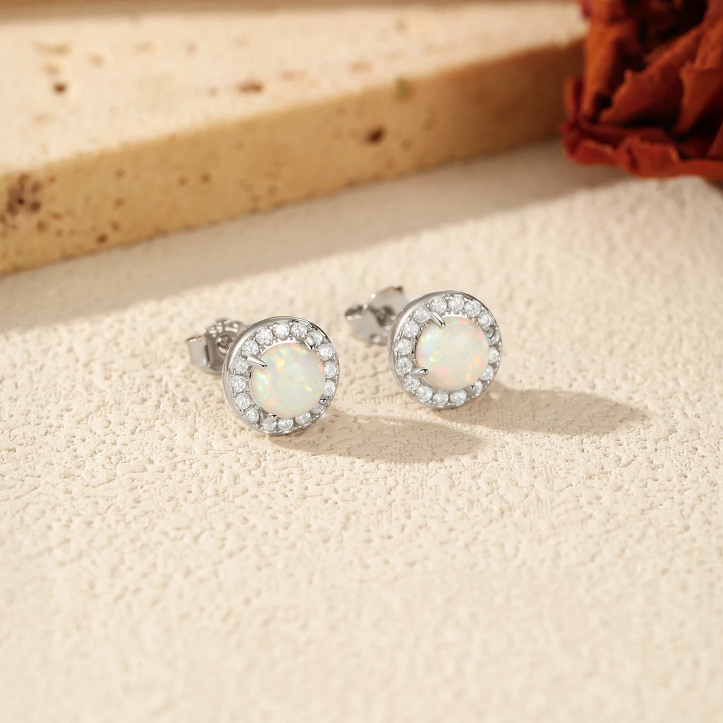 Sterling Silver Round Opal