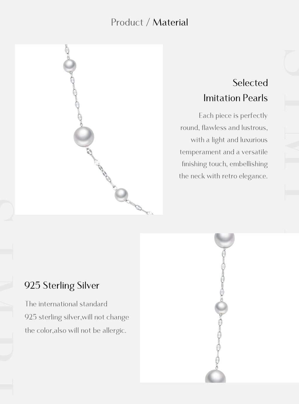 Sterling Silver Elegant Charming Round Crystal Pearls