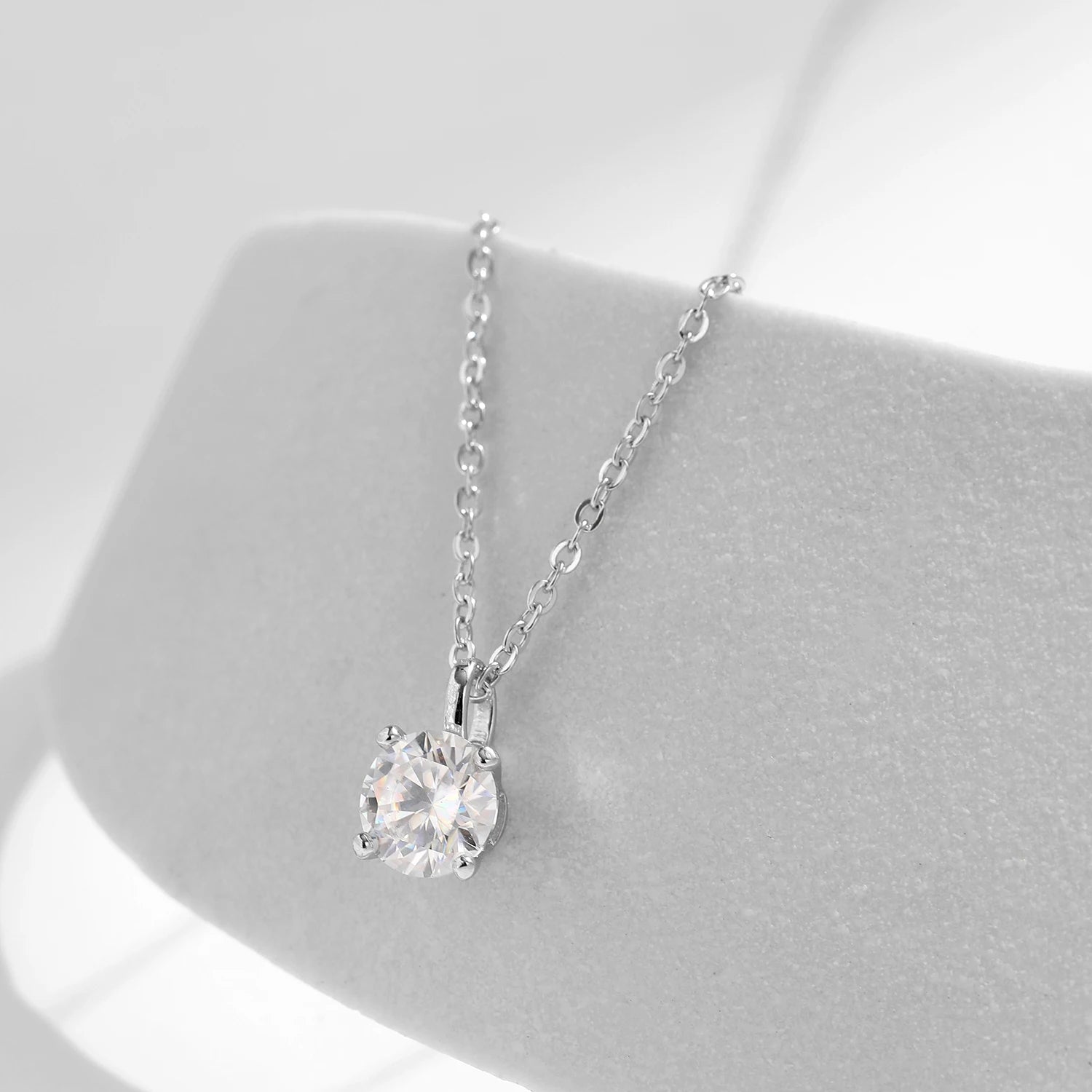 Sterling Silver Classic necklace lab diamond