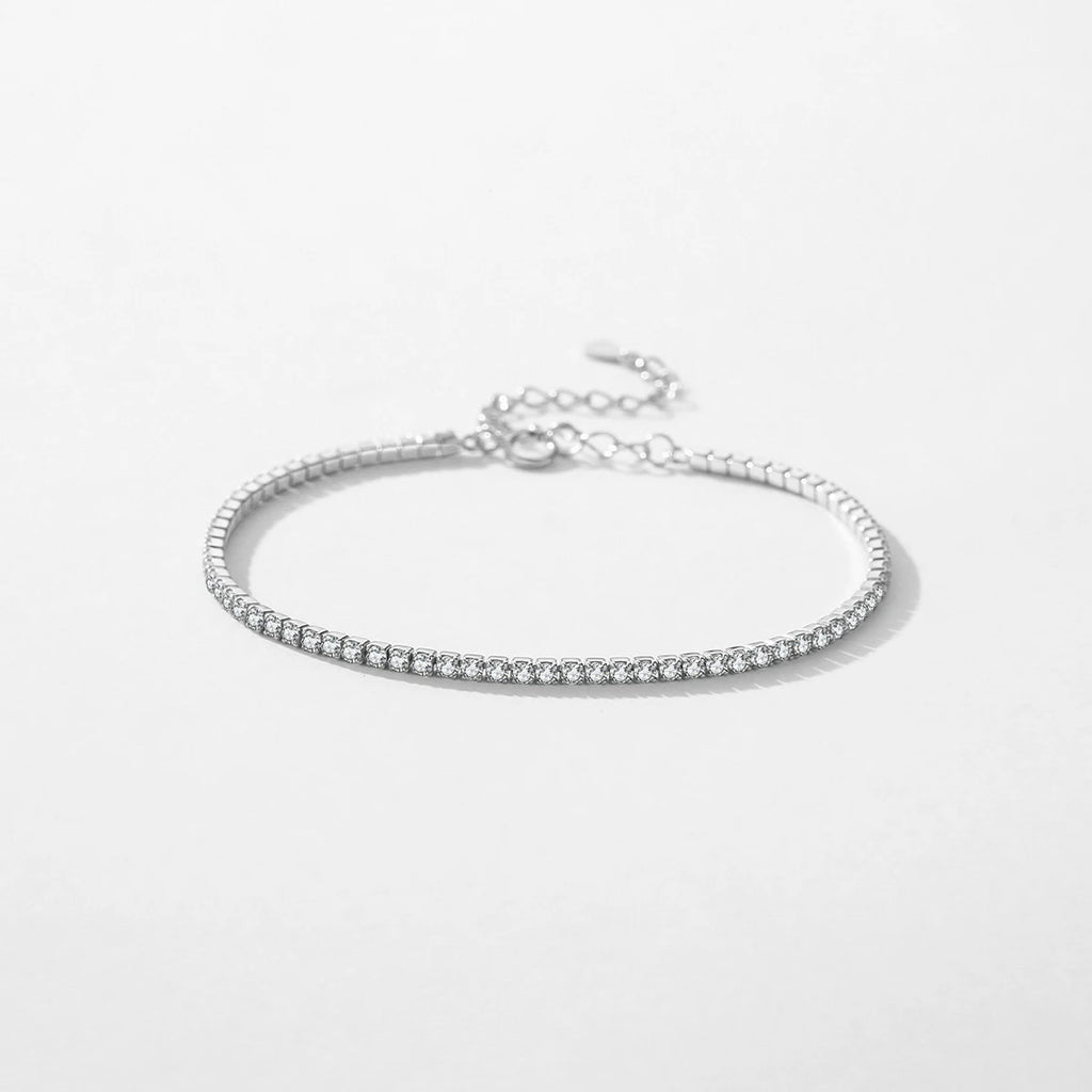 Sterling Silver Sparkling Clear CZ Bracelet