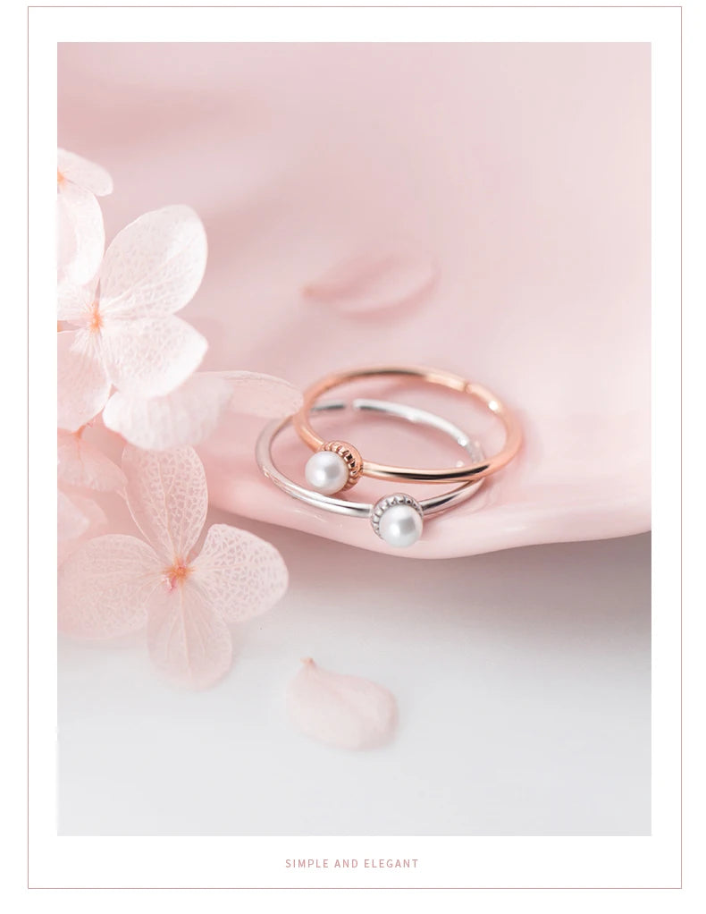 Sterling Silver Simple Round Pearl