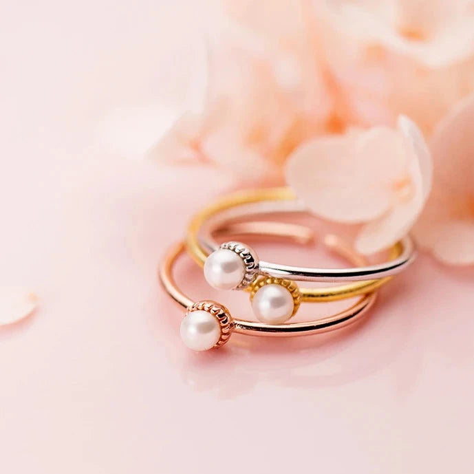 Sterling Silver Simple Round Pearl