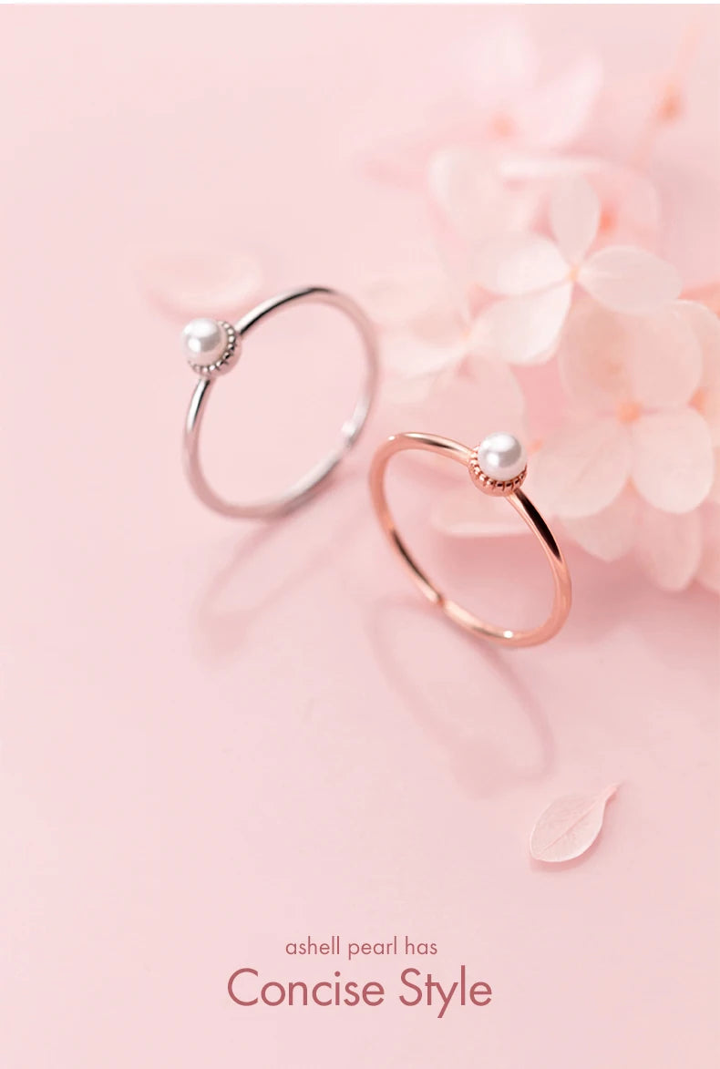 Sterling Silver Simple Round Pearl