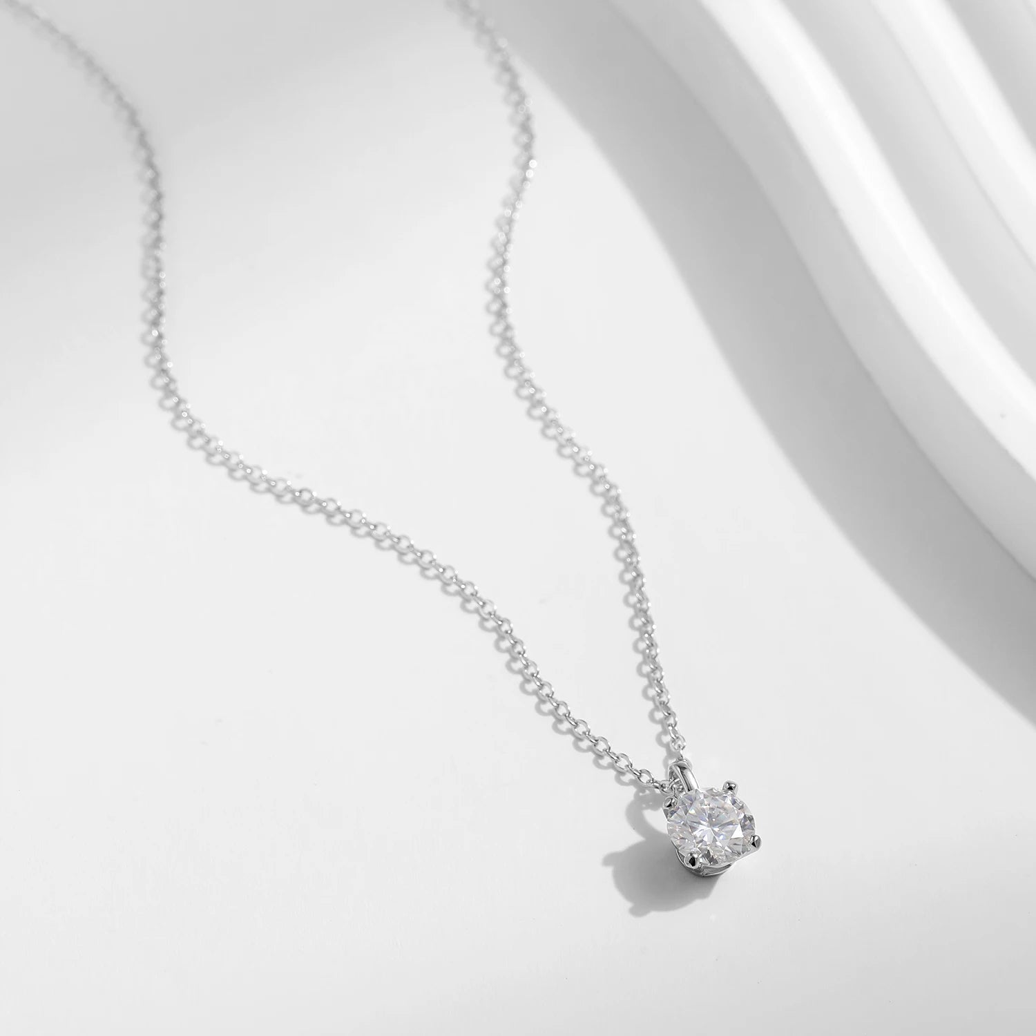 Sterling Silver Classic necklace lab diamond