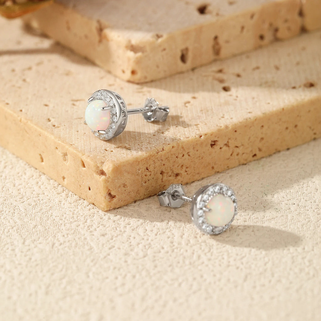 Sterling Silver Round Opal