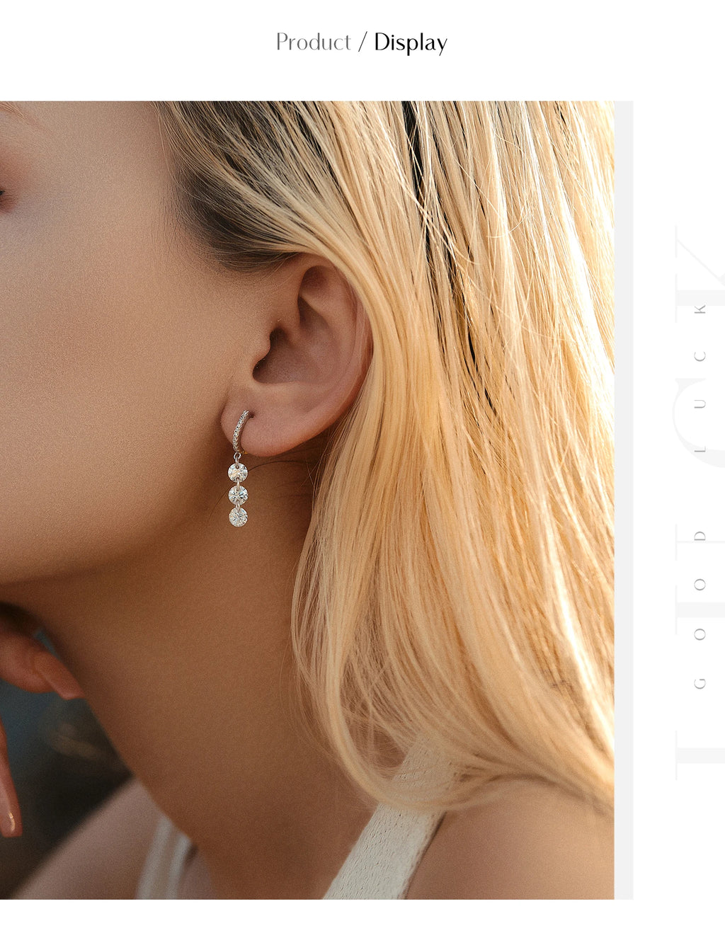 MODIAN 925 Sterling Silver Sparkling Clear CZ Swing Dangle Earrings