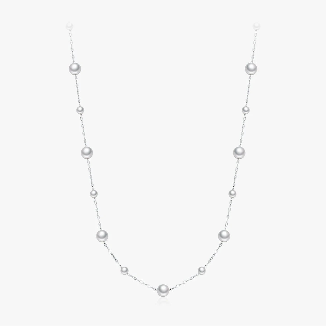 Sterling Silver Elegant Charming Round Crystal Pearls